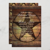 素朴なテキサス州スター結婚ウエスタンのリハーサル 招待状 (正面/裏面)