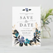 素朴なテキストテンプレートの結婚式の節約日 招待状 (スタンド正面)