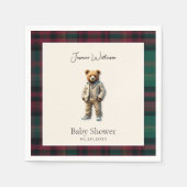 素朴なテディベイビーシャワー スタンダードカクテルナプキン (正面)