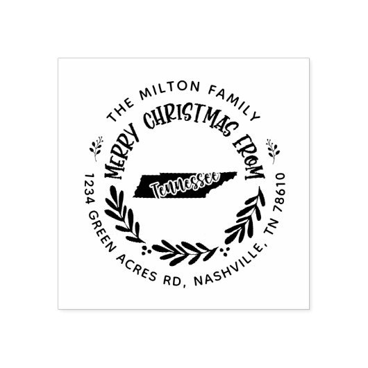 素朴なテネシーの陽気なクリスマス差出人住所 ラバースタンプ (インプリント)