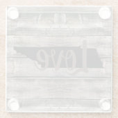 素朴なテネシーLOVE in script | ガラスコースター (裏面)