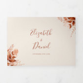 素朴なテラコッタのアーチの写真　オータム・フォール・ウェディング 三つ折り招待状 (カバー)