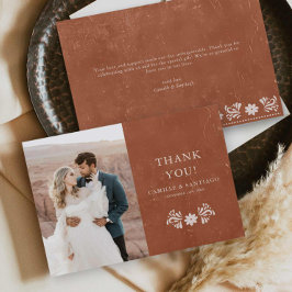 素朴なテラコッタの写真サンクスカード サンキューカード