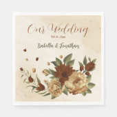 素朴なテラコッタフローラの緑 スタンダードランチョンナプキン (正面)