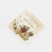 素朴なテラコッタフローラの緑 スタンダードランチョンナプキン (角)