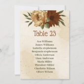 素朴なテラコッタフローラシーティングチャートカード 招待状 (正面)