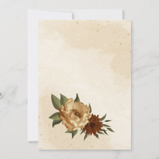 素朴なテラコッタフローラシーティングチャートカード 招待状 (裏面)