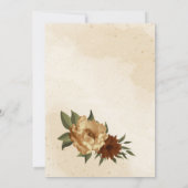 素朴なテラコッタフローラ植物ブライダルシャワー 招待状 (裏面)