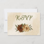 素朴なテラコッタフローラ植物食選択 出欠カード (裏面)