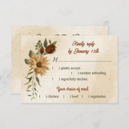 素朴なテラコッタフローラ植物食選択 出欠カード