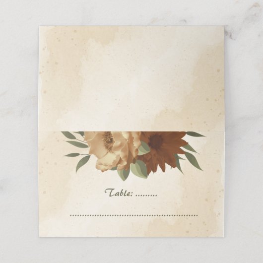 素朴なテラコッタフローラ結婚植物学 プレイスカード (外部開封)