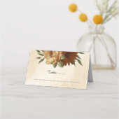 素朴なテラコッタフローラ結婚植物学 プレイスカード (正面)