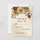 素朴なテラコッタフローラ結婚植物学 出欠カード (正面)