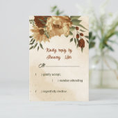 素朴なテラコッタフローラ結婚植物学 出欠カード (スタンド正面)