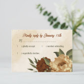 素朴なテラコッタフローラ結婚植物学 出欠カード (スタンド正面)