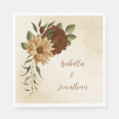 素朴なテラコッタフローラ緑のナプキン スタンダードランチョンナプキン (正面)