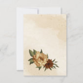 素朴なテラコッタ地球トーンフローラ サンキューカード (裏面)