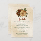 素朴なテラコッタ結婚フローラ エンクロージャーカード (正面/裏面)