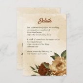 素朴なテラコッタ結婚フローラ エンクロージャーカード (正面/裏面)