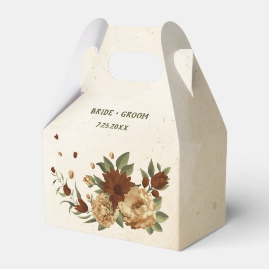 素朴なテラコッタ結婚フローラ フェイバーボックス (正面サイド)