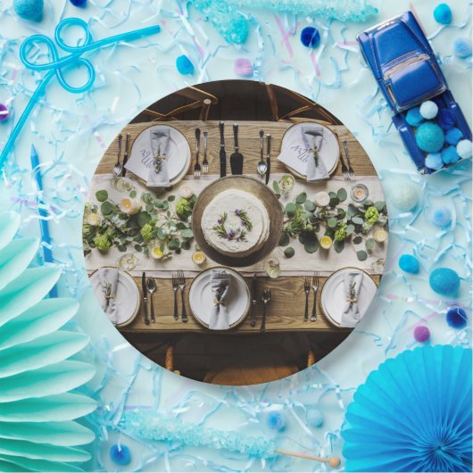 素朴なディナー・パーティの使い捨て可能な紙皿 ペーパープレート (パーティー)