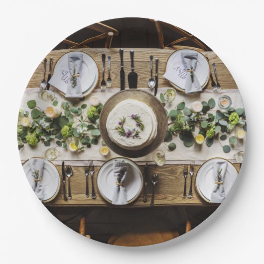 素朴なディナー・パーティの使い捨て可能な紙皿 ペーパープレート (正面)