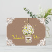 素朴なデイジーのレースは感謝していしています サンキューカード (スタンド正面)