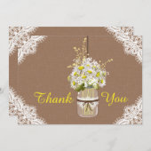 素朴なデイジーのレースは感謝していしています サンキューカード (正面/裏面)