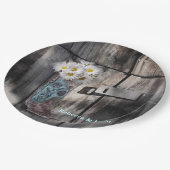 素朴なデイジーカウボーイブーツ西カントリー結婚式 ペーパープレート (アングル)