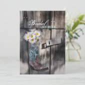 素朴なデイジー西カントリーカウボーイブライダルシャワー 招待状 (スタンド正面)