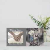 素朴なデイジー西カントリー結婚カウボーイ サンキューカード (スタンド正面)