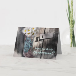 素朴なデイジー西カントリー結婚カウボーイ 招待状