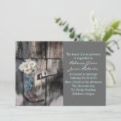 素朴なデイジー西カントリー結婚カウボーイ 招待状 (スタンド正面)