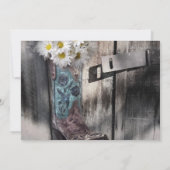 素朴なデイジー西カントリー結婚カウボーイ 招待状 (裏面)