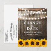 素朴なデザインの 日程変更のお知らせ | イベント延期のお知らせ 案内ポストカード (正面/裏面)