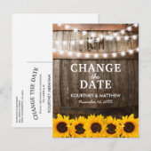 素朴なデザインの 日程変更のお知らせ | イベント延期 案内ポストカード (正面/裏面)