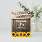 素朴なデザインの 日程変更のお知らせ | イベント延期 案内ポストカード (スタンド正面)