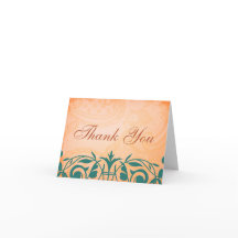 素朴なトスカーナのターコイズブルーの感謝カード