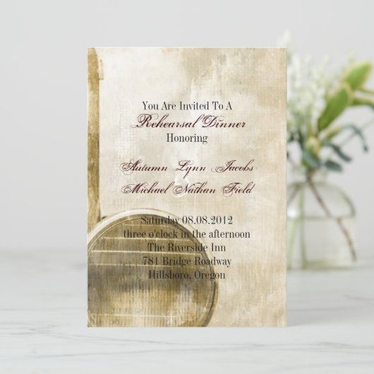 素朴なトラックの国の農場の結婚式のリハーサルの夕食 招待状 (スタンド正面)