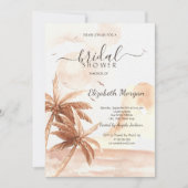 素朴なトロピカルパームズのブライズシャワー 招待状 (正面)