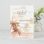 素朴なトロピカルパームズのブライズシャワー 招待状 (スタンド正面)