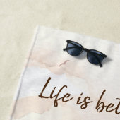 素朴なトロピカルヤシの木 ビーチタオル (インサイチュ)