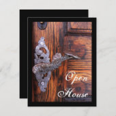 素朴なドアのオープンハウス招待状 招待状 (正面/裏面)