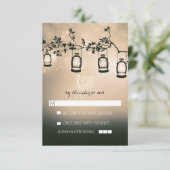 素朴なナイトライト – ランタン結婚式RSVPカード 出欠カード (スタンド正面)