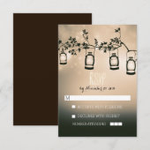 素朴なナイトライト – ランタン結婚式RSVPカード 出欠カード (正面/裏面)