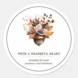 素朴なナシの花のクラシックな白い丸いステッカー ラウンドシール