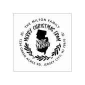 素朴なニュージャージーのメリークリスマス差出人住所 ラバースタンプ (インプリント)