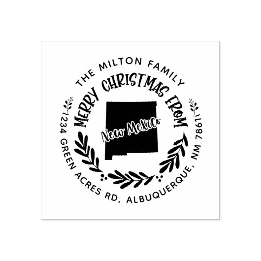 素朴なニューメキシコのメリークリスマス差出人住所 ラバースタンプ (インプリント)