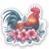 素朴なニワトリのステッカー - 大胆な農場の動物 シール (正面)