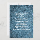 素朴なネイビーブルーの麻のレースを使ったカントリー風の結婚前お披露目パーティー 招待状 (裏面)